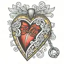 Trans Heart Locket tattoo design idea