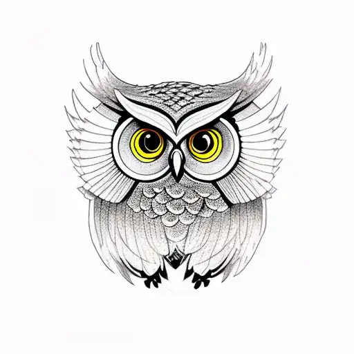owl surrealism  tattoo design idea