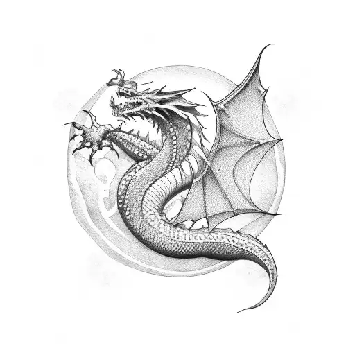 Nordic dragon tattoo design idea