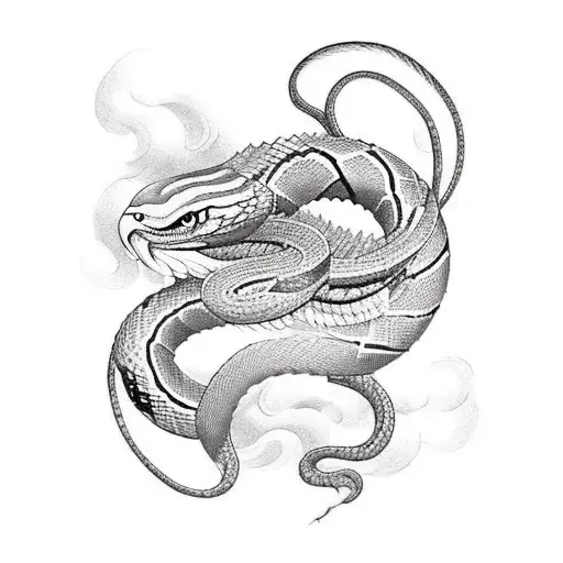 snake with eagle wings. tattoo design idea