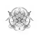 flower, womb, symmetrical, heart tattoo design idea