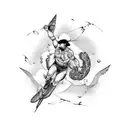 Icarus falling tattoo design idea