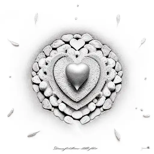 A realistic portrayal of a heart-shaped sandcastle at the shore tattoo design idea