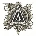 Alcoholics Anonymous service logo tattoo design idea