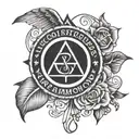 Alcoholics Anonymous service logo tattoo design idea