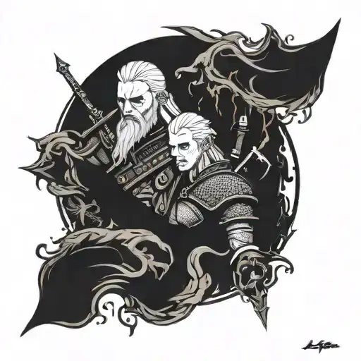 witcher signs intertwined tattoo design idea