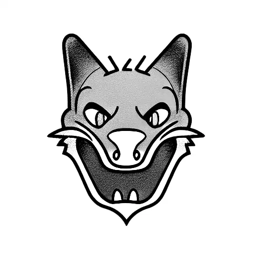 pink panther instead of the joker on playing card tattoo design idea