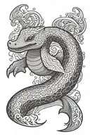 Lapras pokemon in the ocean waves tattoo design idea
