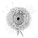 dandelion with butterflies tattoo design idea