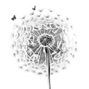 dandelion with butterflies tattoo design idea