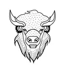 bison facing storm tattoo design idea