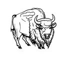 bison facing storm tattoo design idea
