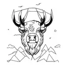 bison facing storm tattoo design idea