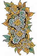Traditional Spanish tile patterns tattoo design idea