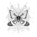 A nurse's cap adorned with delicate butterflies and dragonflies tattoo design idea