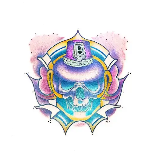 purple gibson les paul tattoo design idea