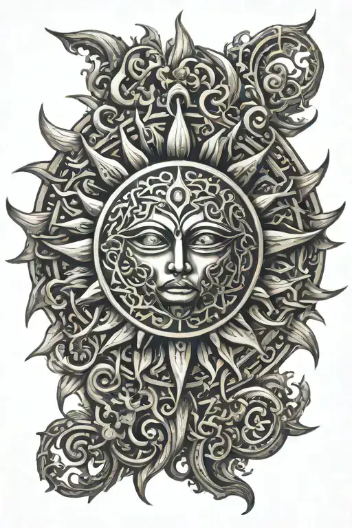 karna sun symbol tattoo design idea