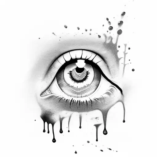 Ink Dripping Melting Sharingan Eye tattoo design idea
