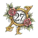 the number 27 roman numerals tattoo design idea