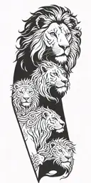 Leo lion with tribe hunter mark tattoo design idea