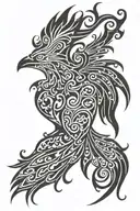 Firebird and Heart tattoo design idea
