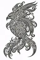 Firebird and Heart tattoo design idea