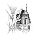 Gothic cathedral tattoo design idea