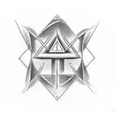 A triangle with a cross in the middle and a dove on the outside with the date July 17 2023 at the bottom  tattoo design idea