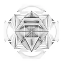 A triangle with a cross in the middle and a dove on the outside with the date July 17 2023 at the bottom  tattoo design idea