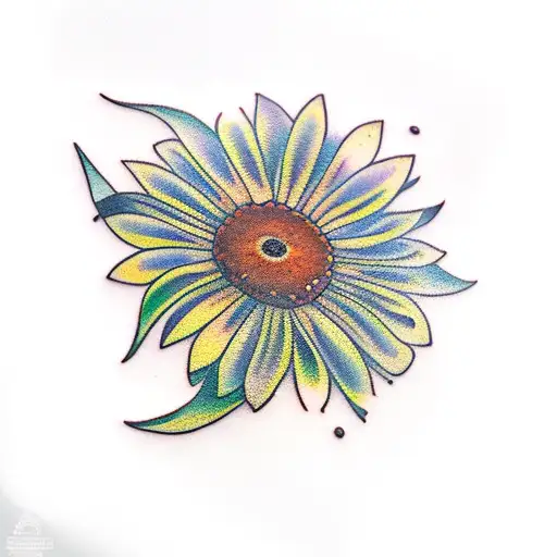 black eyed susan flower tattoo design idea