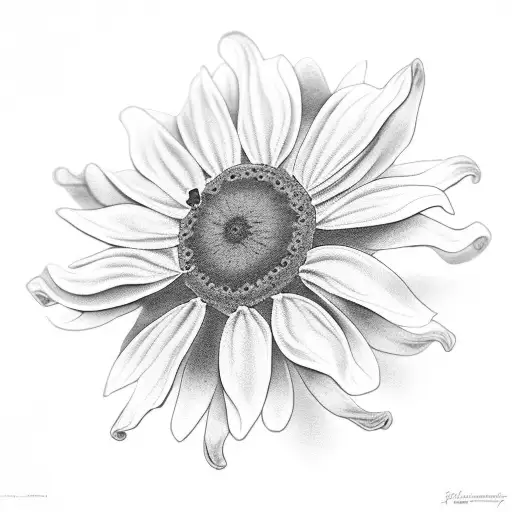 black eyed susan flower tattoo design idea