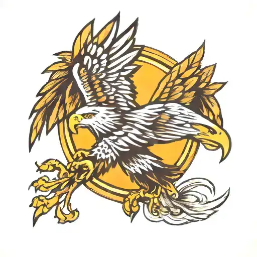 argentina sun bald eagle lithuania  tattoo design idea