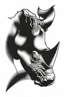 rhino head tattoo design idea