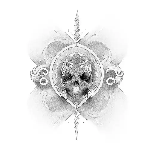 dead, life, trust the process tattoo design idea