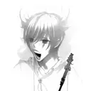 A KPOP idol with a sword as a microphone stand tattoo design idea