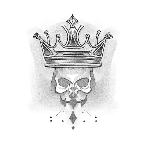 King's Crown with bricks in the background  tattoo design idea