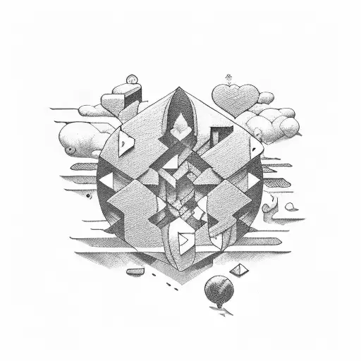 love yourz with bricks in tattoo design idea