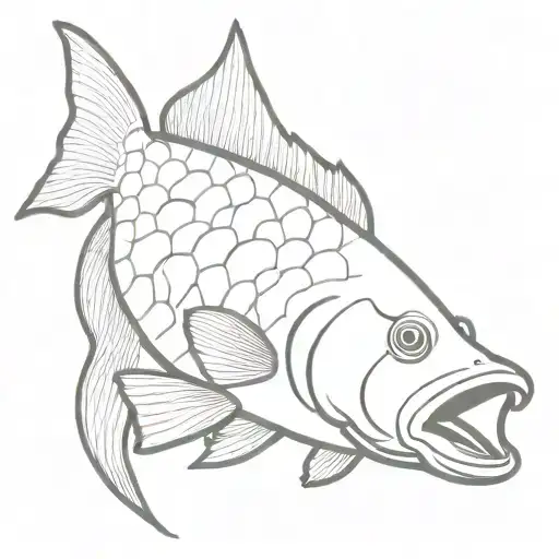 carp with a hogs head   tattoo design idea