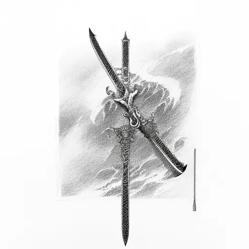 roronoa zoro's sword tattoo design idea