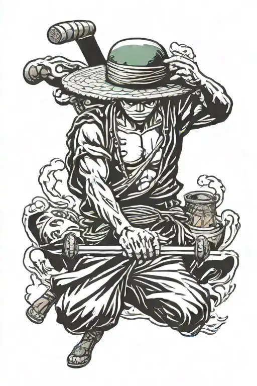 Zoro luffy one piece tattoo design idea