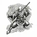 Shaolin warrior monk tattoo design idea