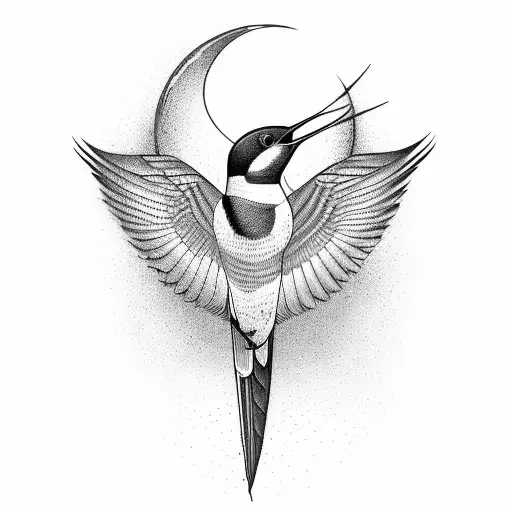 Swallow Bird and the word consistancy  tattoo design idea