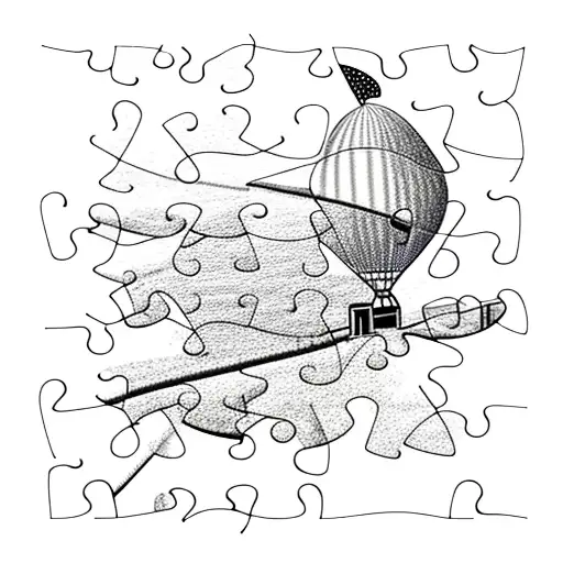 blimp puzzle pieces  tattoo design idea