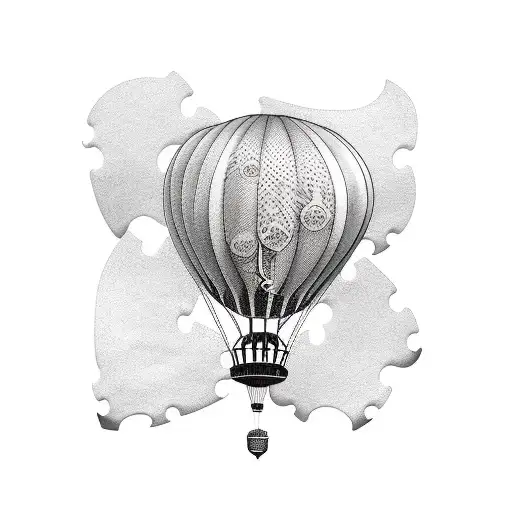 blimp puzzle pieces  tattoo design idea