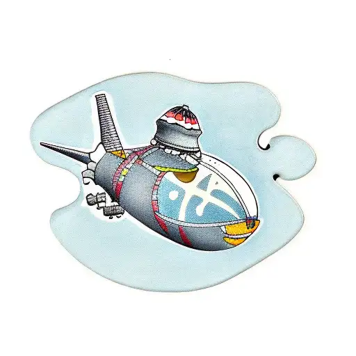 blimp puzzle pieces  tattoo design idea