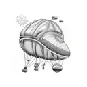 blimp puzzle pieces  tattoo design idea