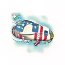 blimp puzzle pieces  tattoo design idea