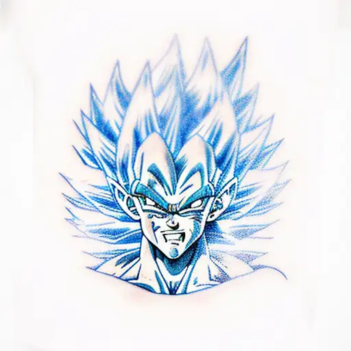 blue vegeta, dragon ball super, final flash tattoo design idea
