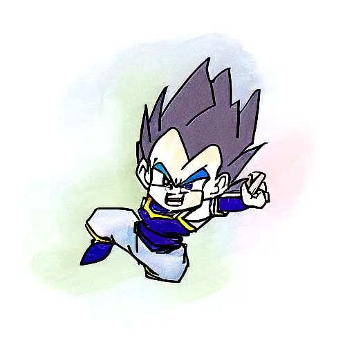 blue vegeta, dragon ball super, final flash tattoo design idea