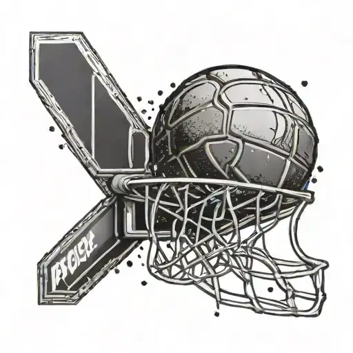 Trust the process words basketball hoop  tattoo design idea